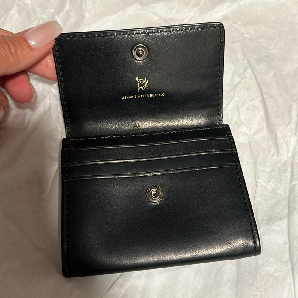 🤑SOLD🤑 Authentic Coach Genuine Water Buffalo black card holder/change purse - Picture 3 of 6